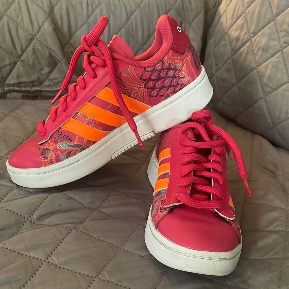 Adidas Vibrant Pink and Orange Sneakers